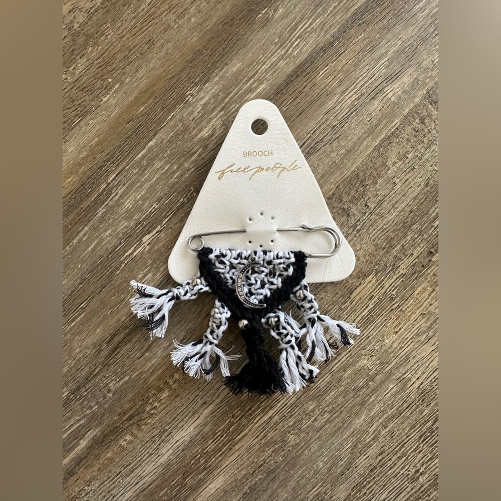 Free people boho brooch with silver moon